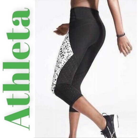 ATHLETA Stealth TruCool Black & White Capri Leggings, Size Small - Picture 5 of 11